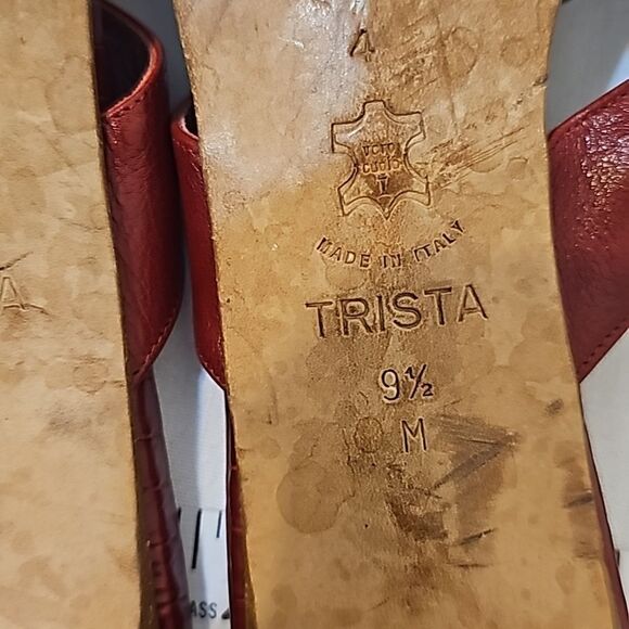 Brighton Trista red leather croc heel sandals 9.5 - Picture 7 of 11